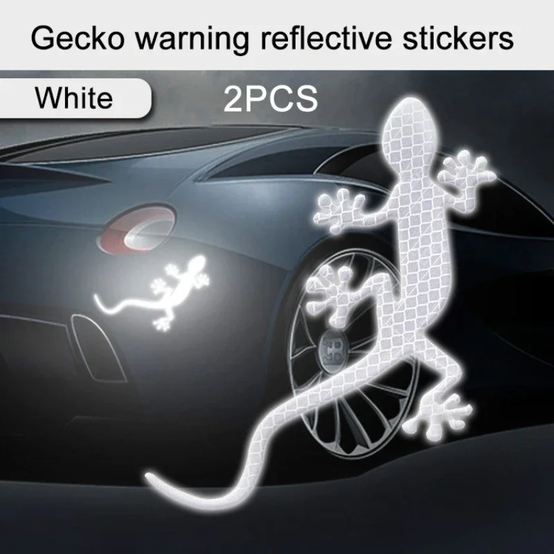 2 szt. Odblaskowa naklejka samochodowa Gecko 3D Stereo naklejka kreatywna etykieta na ogon samochodu materiały dekoracyjne