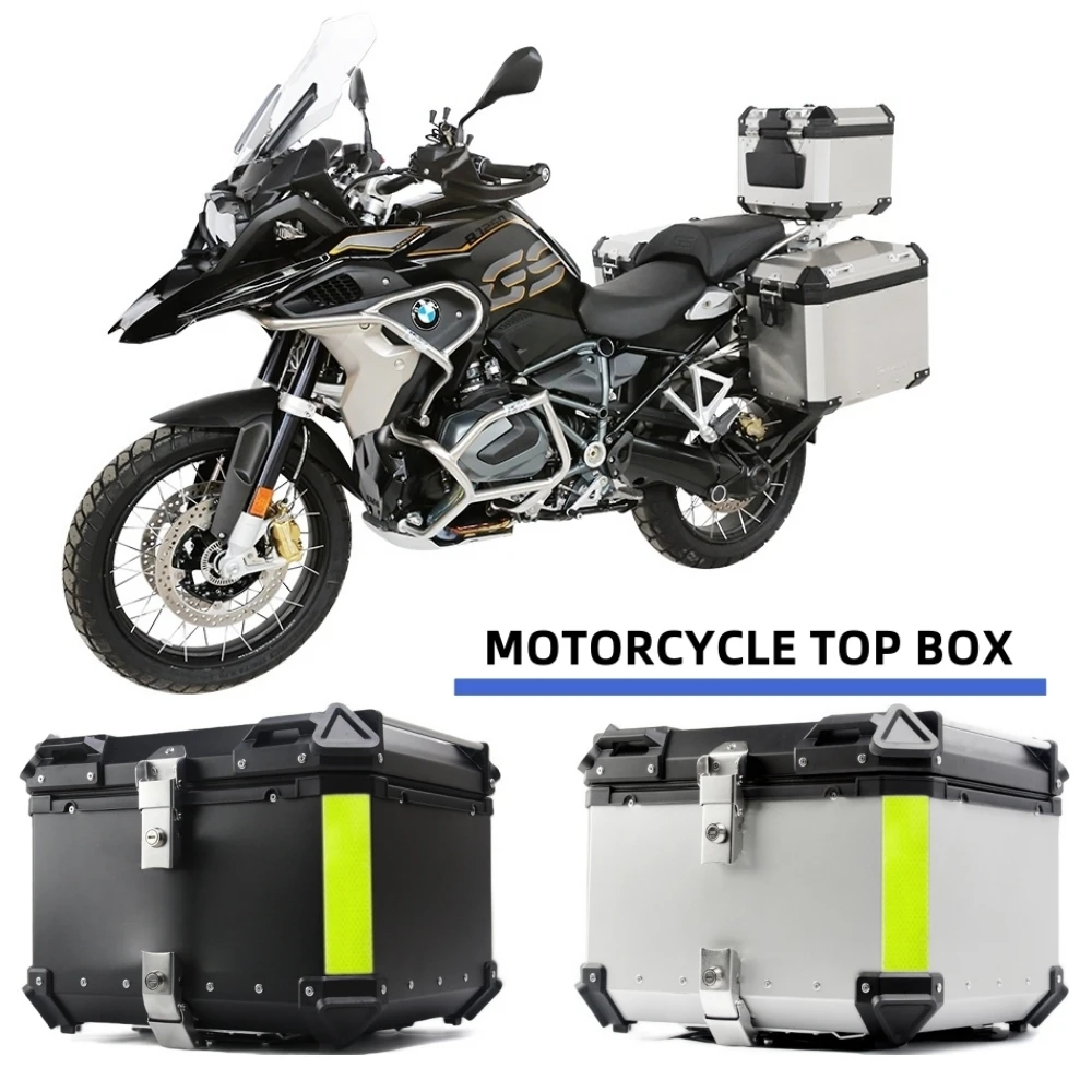 Motorcycle Luggage Tools Storage Case Helmet Box Aluminium Alloy Motorcycle Top Box Outdoor Waterproof Motorbike Tail Box Trunk