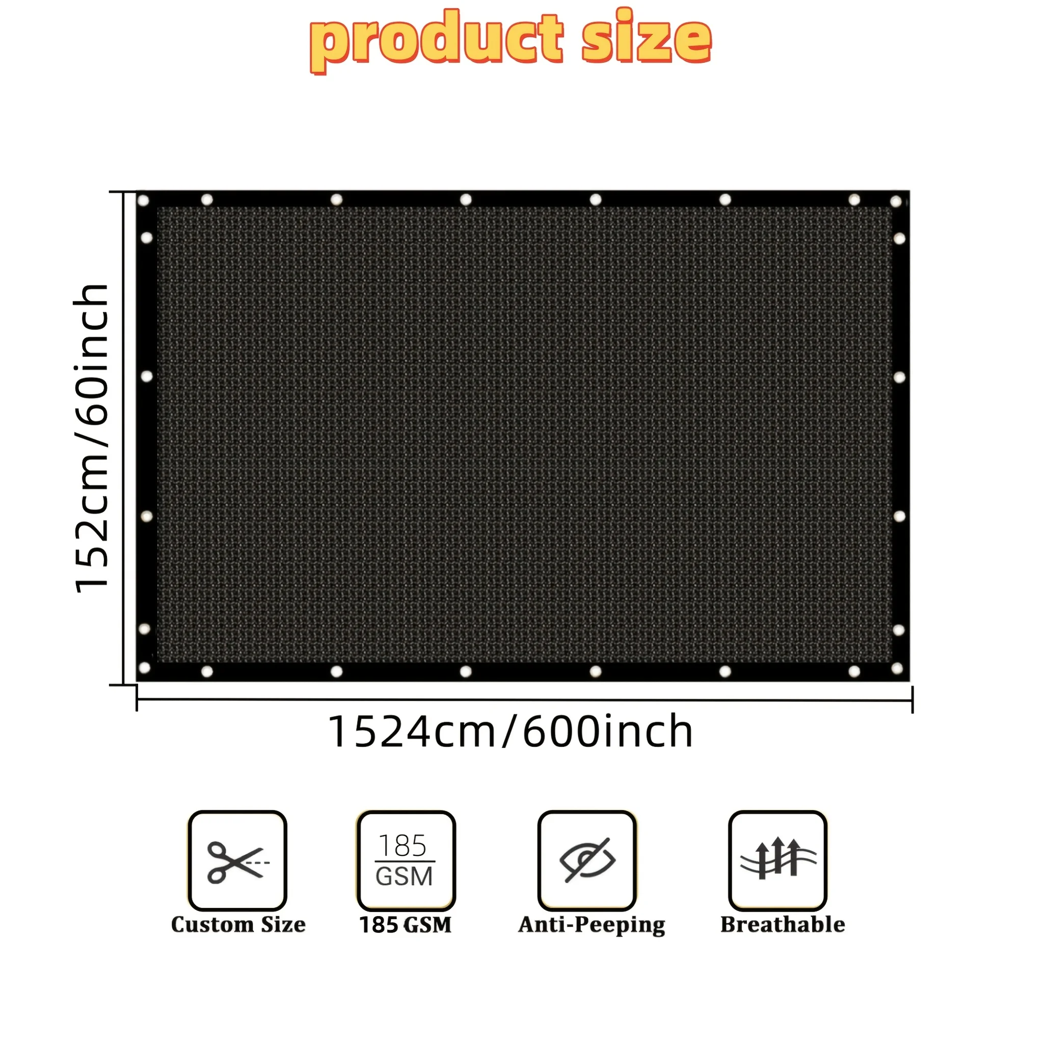 5ftx50ft سياج شاشة الخصوصية شبكة الخصوصية الثقيلة 185 GSM الزجاج الأمامي والغبار النسيج شاشة الخصوصية تغطي شبكة المبارزة #4