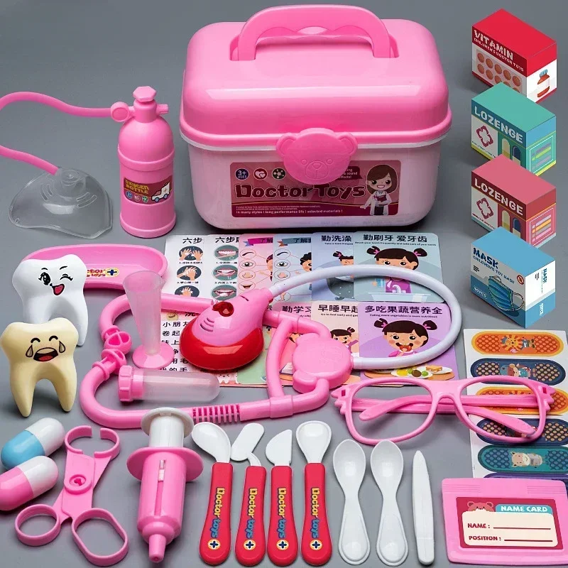 Doctor Nurse Role Play Set Medical Tools With Stethoscope & Injectors In A Pretend Play Trolley Box Ideal Gift for Kids