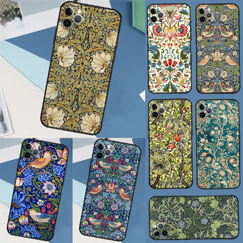 William Morris Case For Samsung Galaxy A12 A32 A52 A05 A36 A56 A26 A16 A53 A33 A13 A55 A35 A15 A14 A34 A54