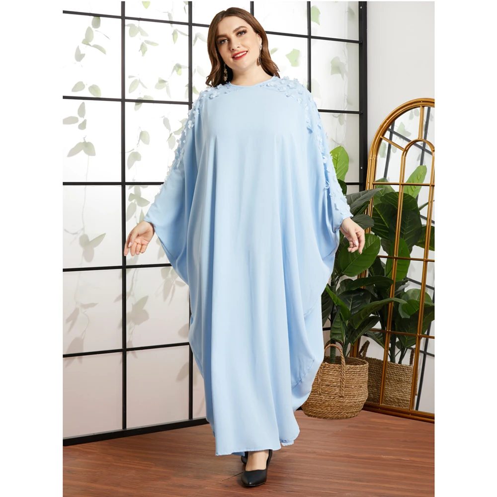 

Women Batwing Sleeve Dress Oversize Abaya Dubai Turkey Kaftan Muslim Arabic Robe African Dashiki Boubou Gown Morocco Caftan Eid