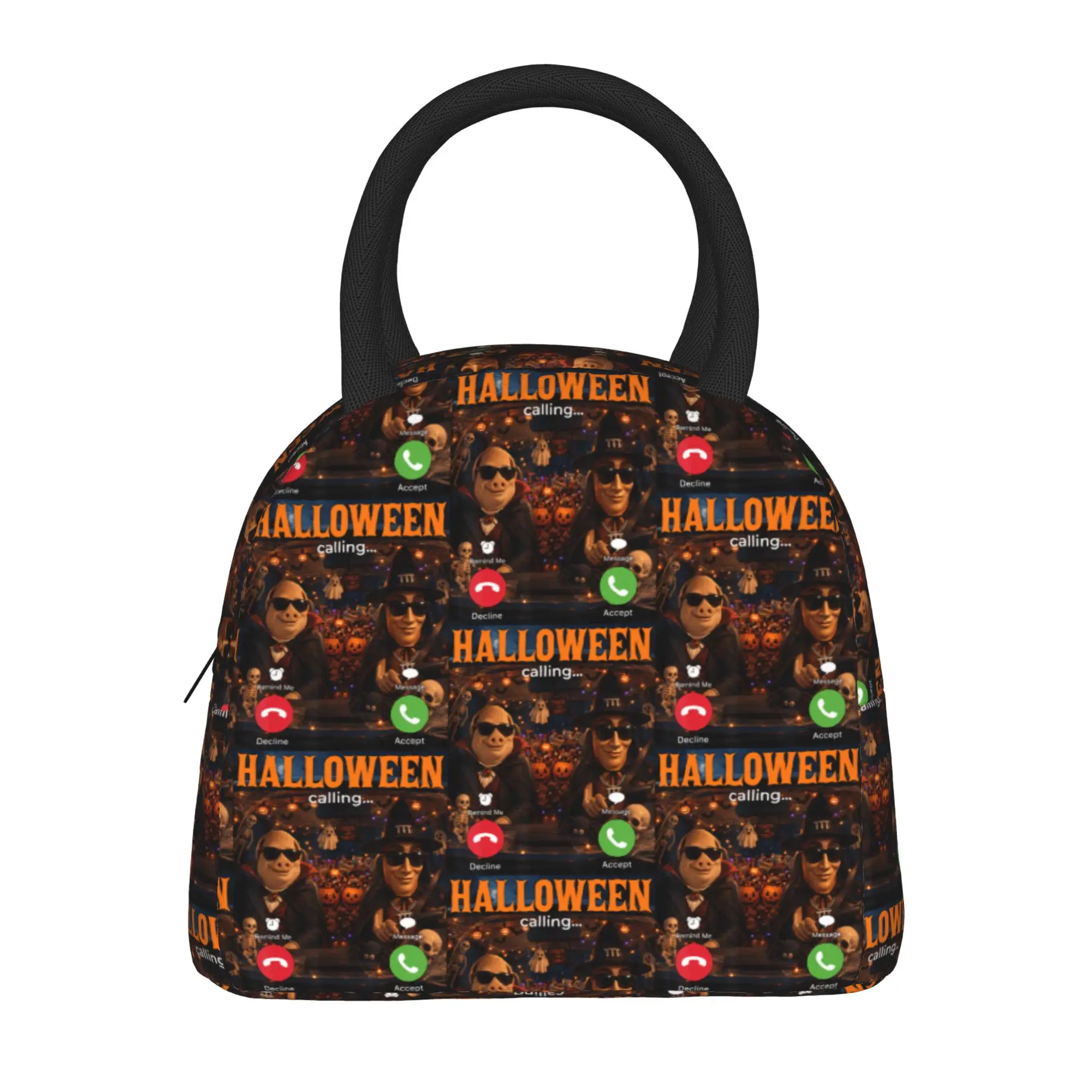 Halloween Car Ride Tung Sahur Costume Party John Pork Meme Lunch Bag Office Lunch Box Girls Vintage Graphic Thermal Lunch Bags
