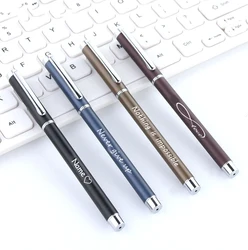 Gravierter Stift benutzer definierter Name Logo Metall Signatur Stift schwarze Tinte 4 Farben personal isierte Text Symbol Name schreiben Büro Stifte Studenten