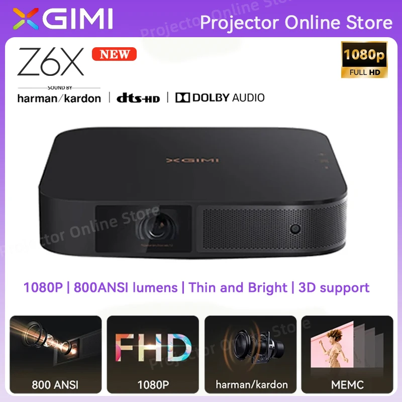 XGIMI Z6X NEW Projector FHD 1080p 800 Ansi Portable Home projector 3D Wifi Smart  TV Home Theater Auto Focus