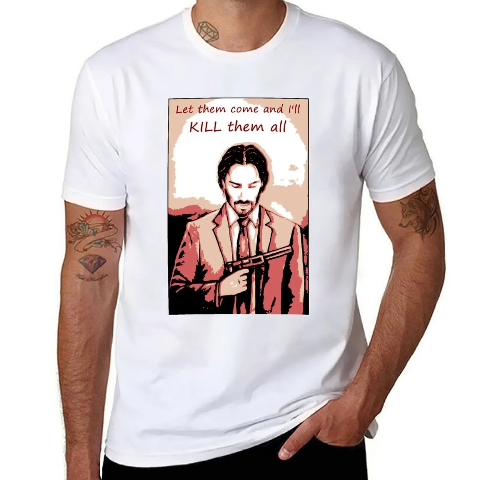

John Wick Inspired Portrait Art T-Shirt man t shirt cotton high quality t shirts for man graphic tees T-Shirt