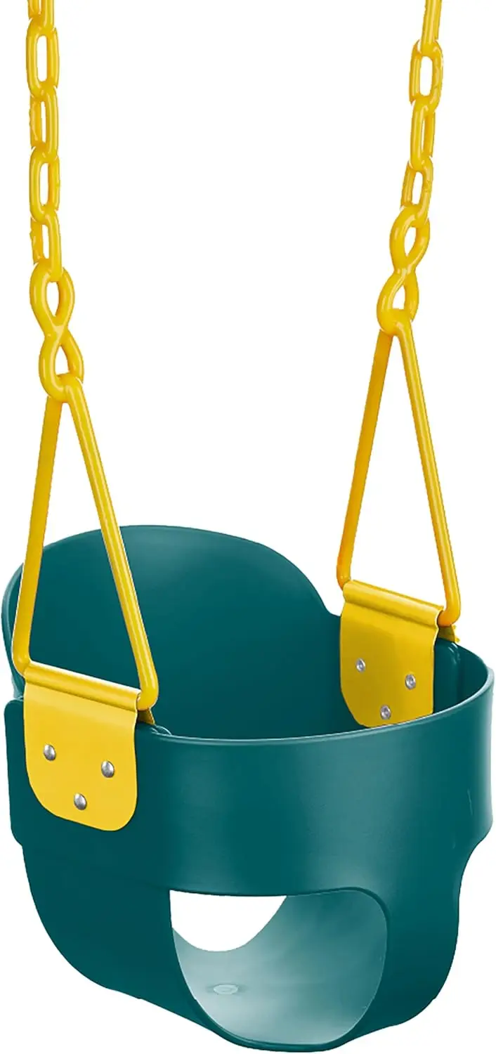 

Premium High Back Toddler Swing with Pinch-Free Chain & Easy Installation - Green