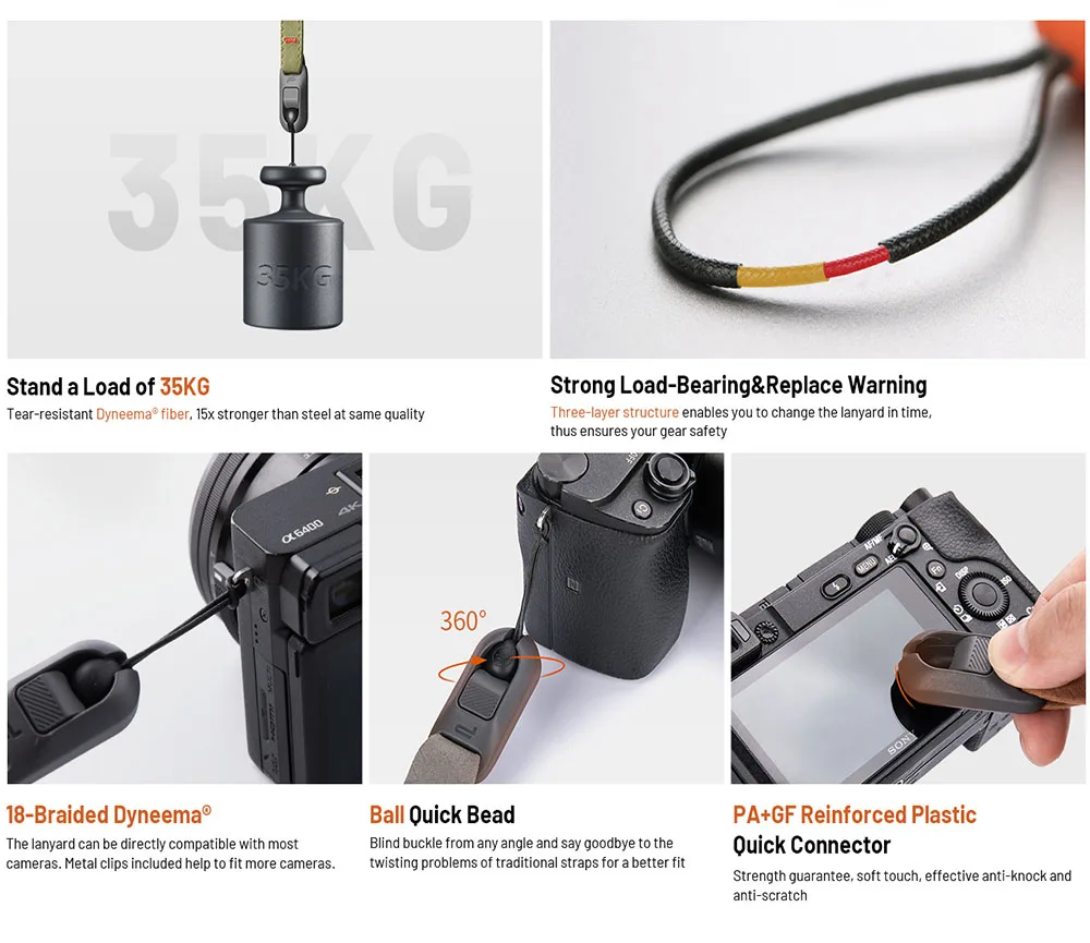 Pgytech Upgrade Kamera Armband Luft für Fotografen einstellbare Schnell verschluss kamera Hands ch laufe für Sony Nikon Canon Gopro – Detail 2