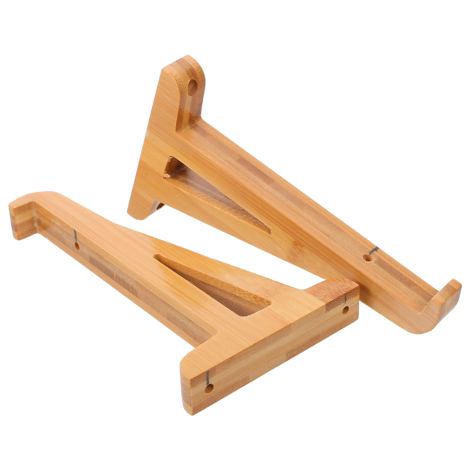 

2Pcs Wooden Triangle Shelf Brackets Wall Mount Floating Supports for Wood Shelves Bedroom Living Room Decorative DIY Holder