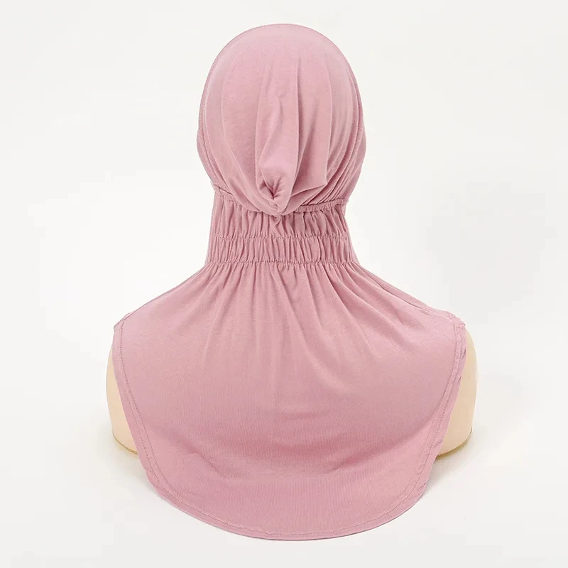 Muslim Solid Color Instant Hijab Simple Thin Breathable Elastic Small Hat Casual Outdoor Sunscreen Modal Hijab Cap