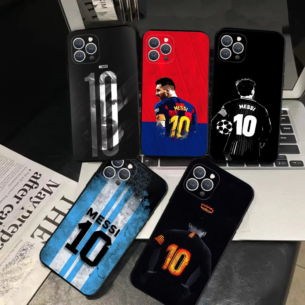 1pcFootball Superstar M-Messi-i Phone Case Silicone Soft For IPhone 16 15 14 13 12 11 Plus Pro Max Plus