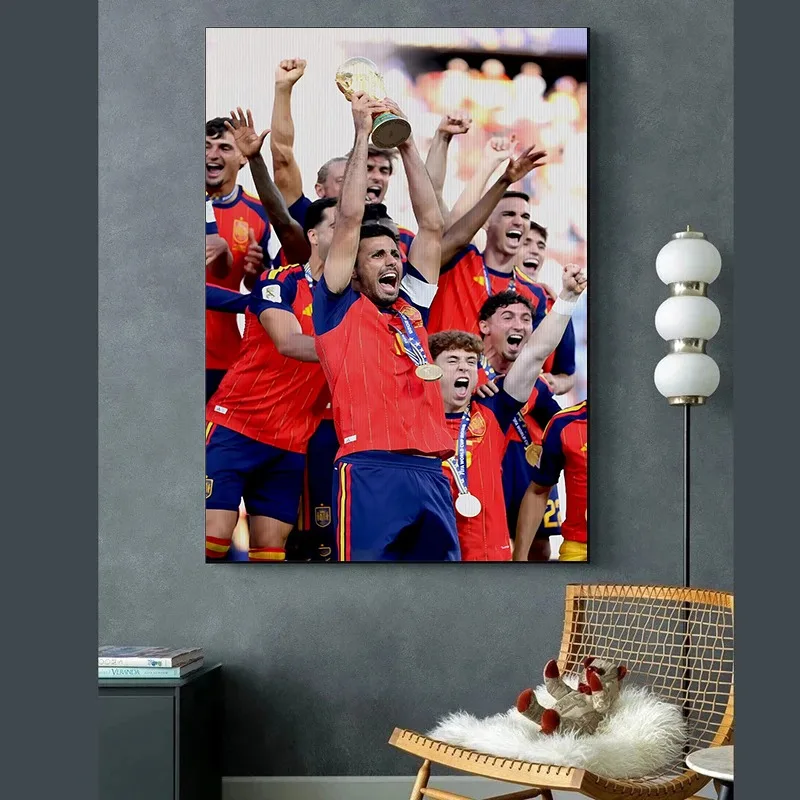 Football Player Canvas Poster Spain Soccer Vintage Wall Art Sports Room Bedroom Decor Home Gift Unframed Print for Men Boys Fans