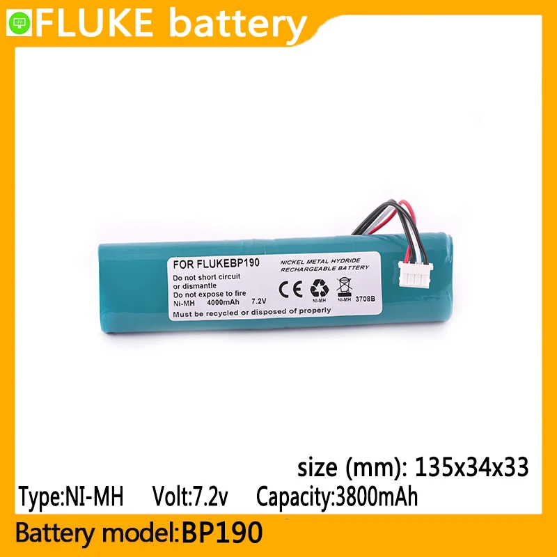 

bp190 Cpacity3800mAh. 7.2V NI-MH battery, suitable 225C,190,190b,190C, Infrared Thermometer，thermalimager，oscilloscope