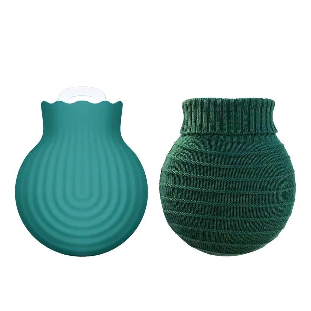 

Сумка для горячей воды с подогревом в микроволновой печи и вязаной крышкой, теплая бутылка для женщин и детей, грелка для рук, небесно-голубой, L