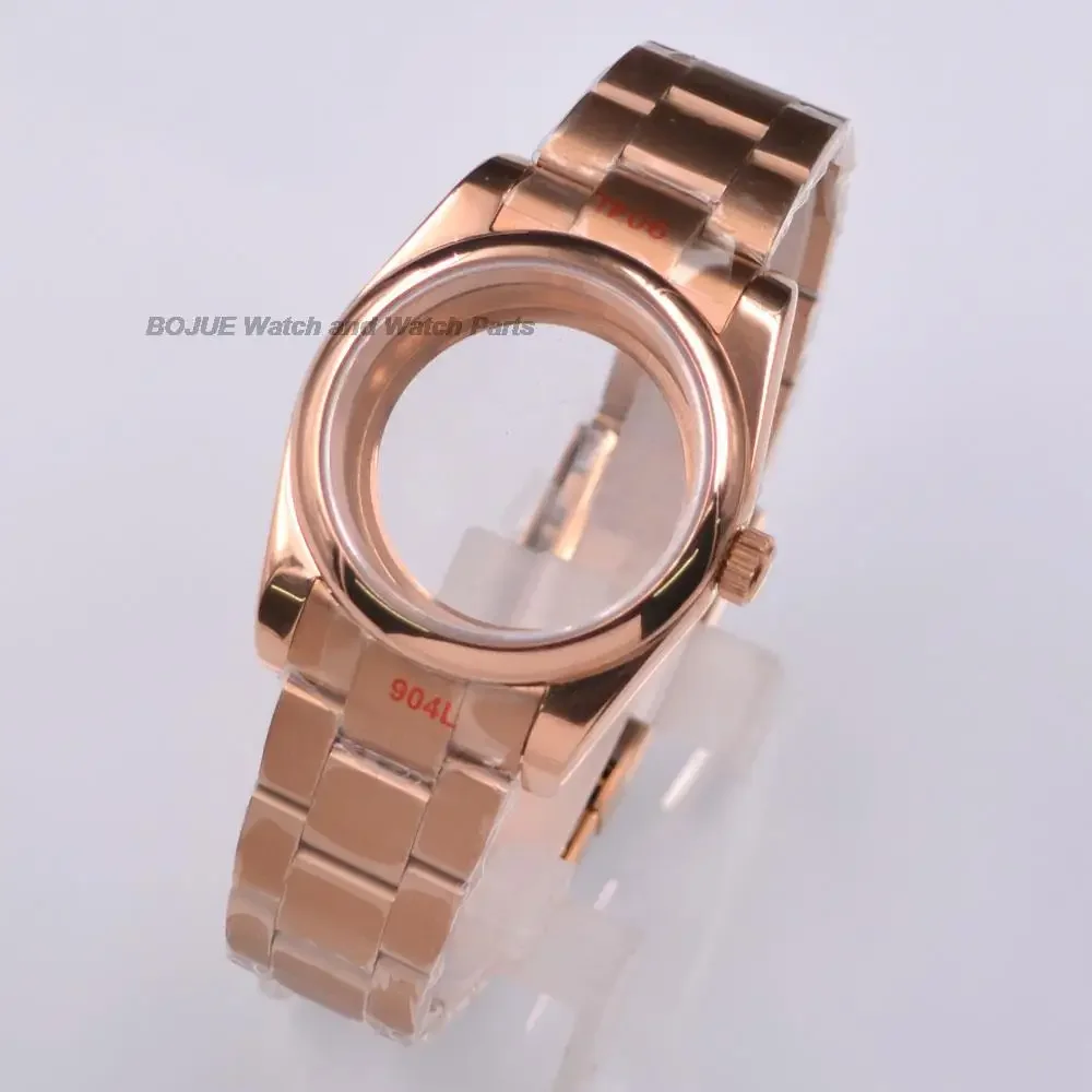 36 мм/39 мм розовое золото с PVD-покрытием NH35 Корпус Детали для часов NH36 Механический механизм Сапфировое стекло Стальной ремешок Аксессуары для часов