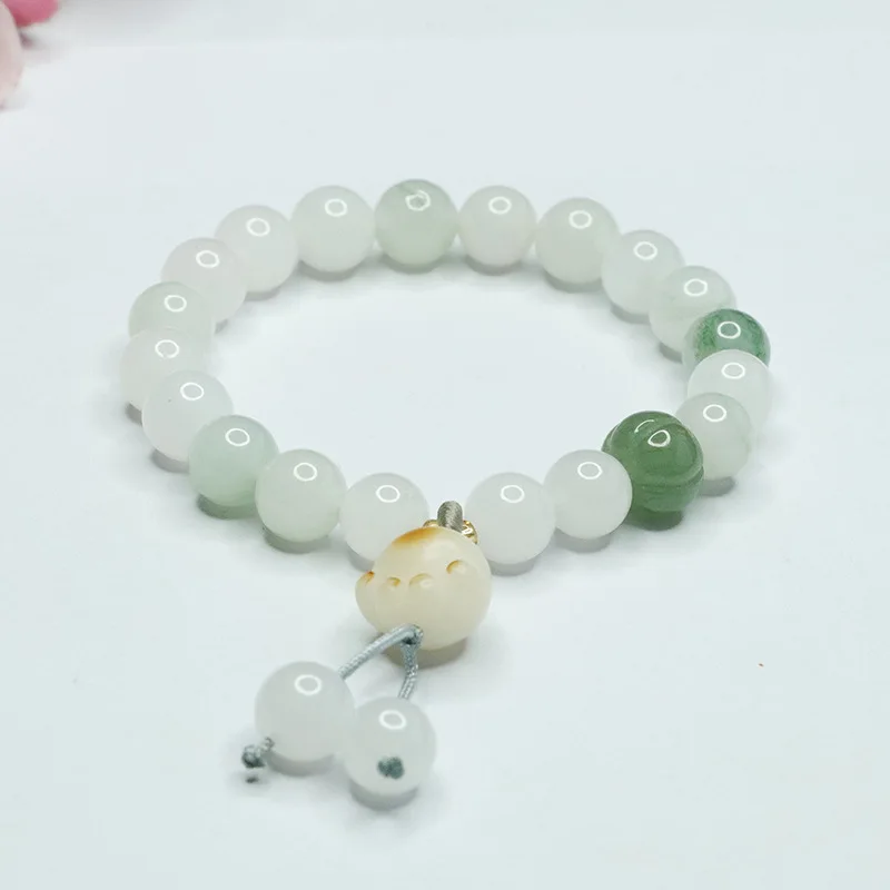 Juantong Natural Jade Bracelet, Tianshan Emerald Jade Bracelet, Bodhi Root Cat Claw S3081707