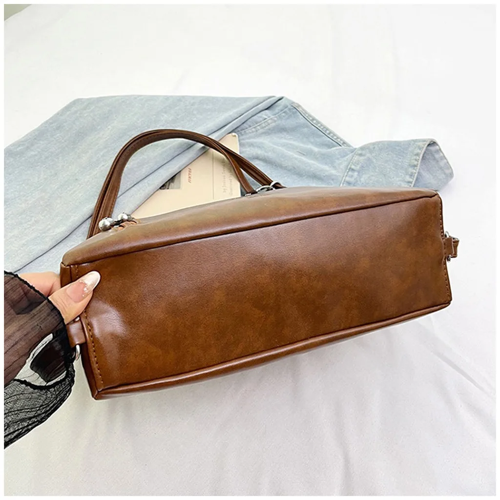 Backpack Multi-Wear Retro Tote Bag Convertible Tote Bag Versatile Pu Leather Bag For Daily Essentials Storage Campus Life Short