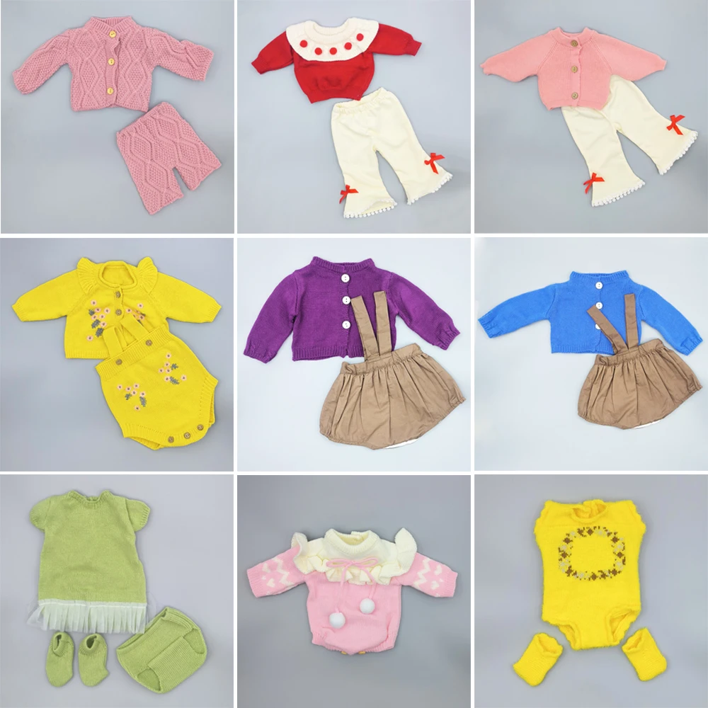 

Doll Clothes 55cm/22in Reborn Dolls Clothes Accessories Suit Soft Yarn Jumpsuit Doll Clothing Sweater DIY for Girls Kids Gift