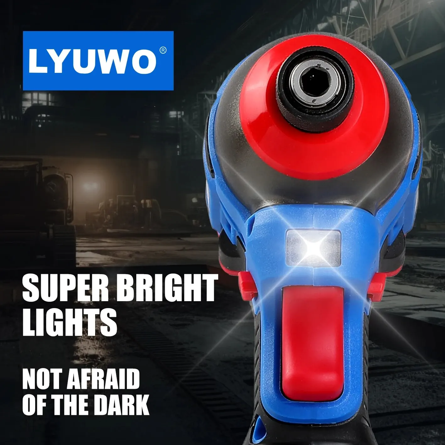 LYUWO Brushless 16V Electric Screwdriver With a Large Torque Of 160N. M, Impact Type Cordless Drill, Household Multi-functiona