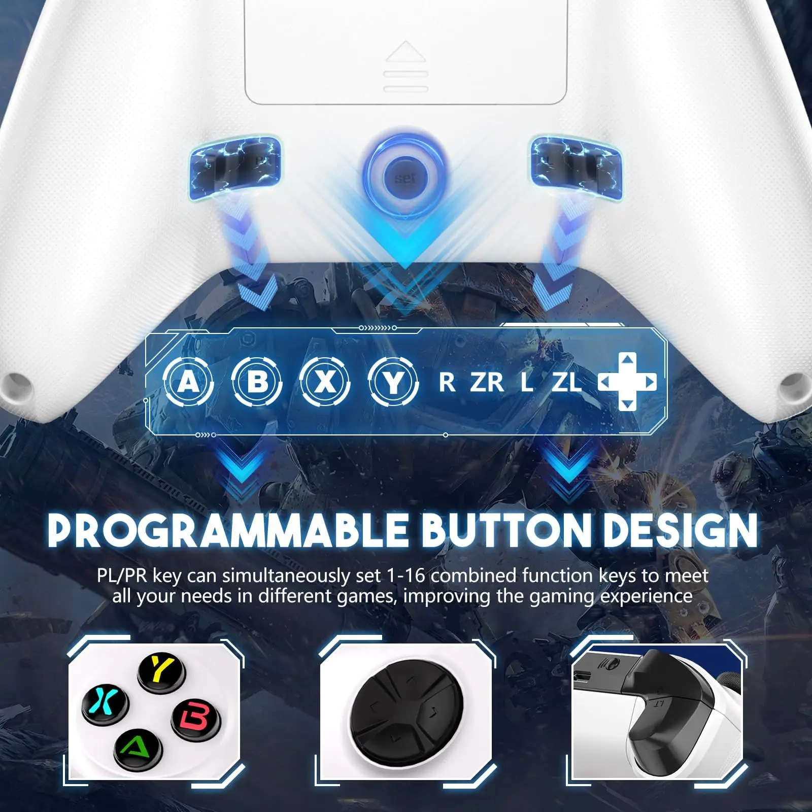 Controller for Xbox Series X/S/Xbox One/S/Android/PC/Steam Wireless Joystick with Dual Vibration Macro Turbo Gaming Gamepads