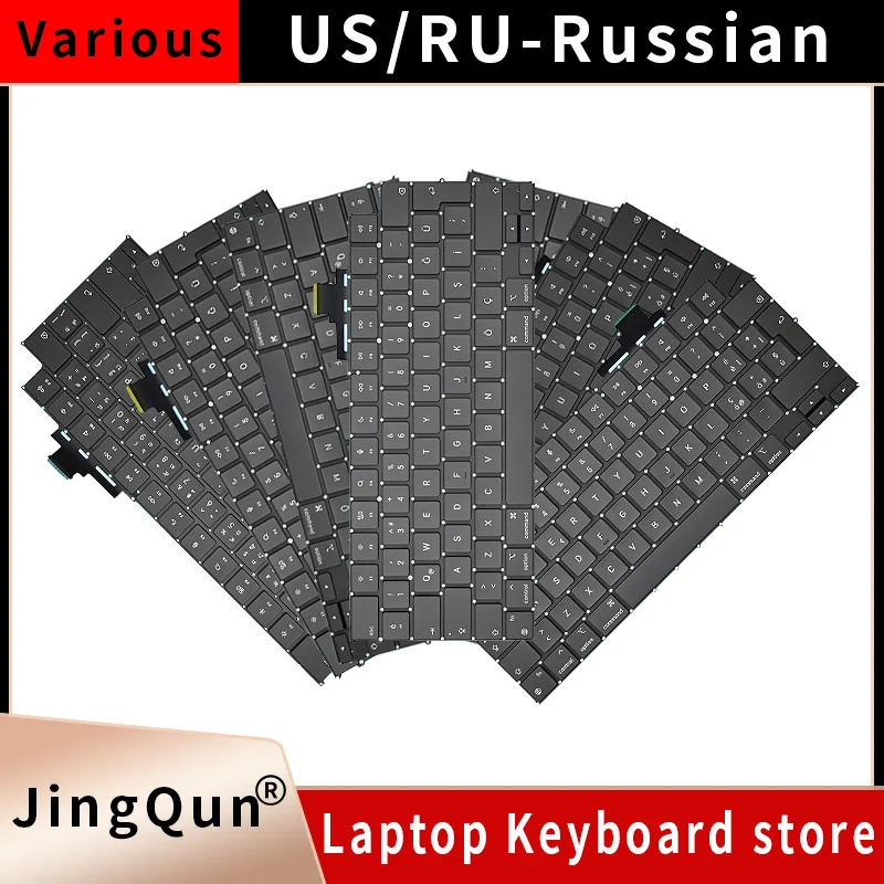 

US/UK/RU/GR/FR/SP/BR/IT/PT/PO/TR/TI Keyboard For Macbook Pro 13" 15" A2681 A3113 A2941 A3114 Replacement EMC Year 2022-2024