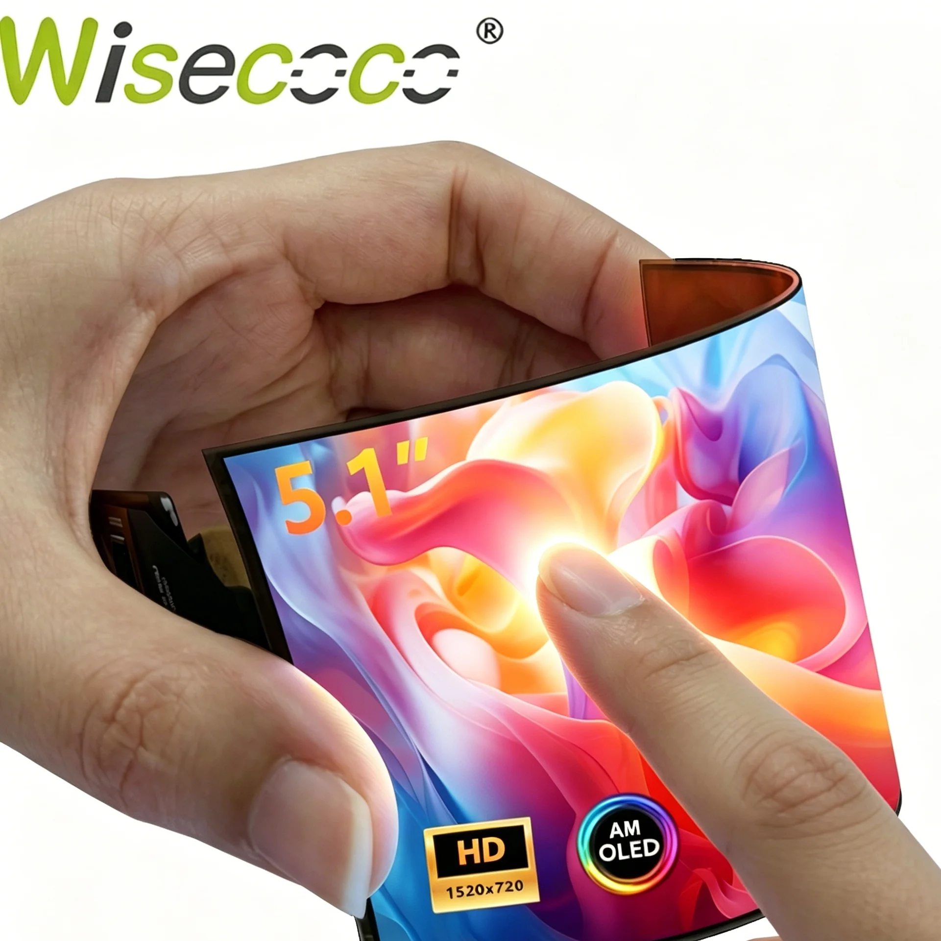 Wisecoco 5.1 Inch Flexible AMOLED Touch Display 720x1520 Oncell Capacitive MIPI Screen for Raspberry Pi Smart Devices DIY