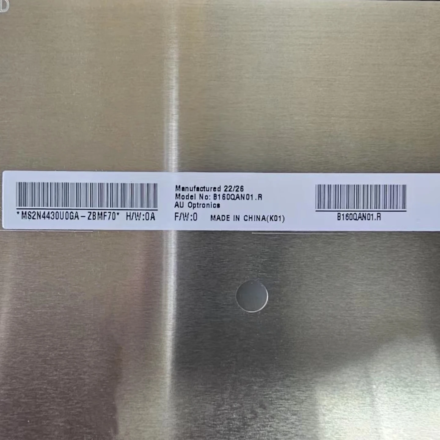 B160QAN01.R 100% DCI-P3 EDP 40Pin IPS 3072x1920 عرض مصفوفة لوحة 16.0 "شاشة لاب توب LCD