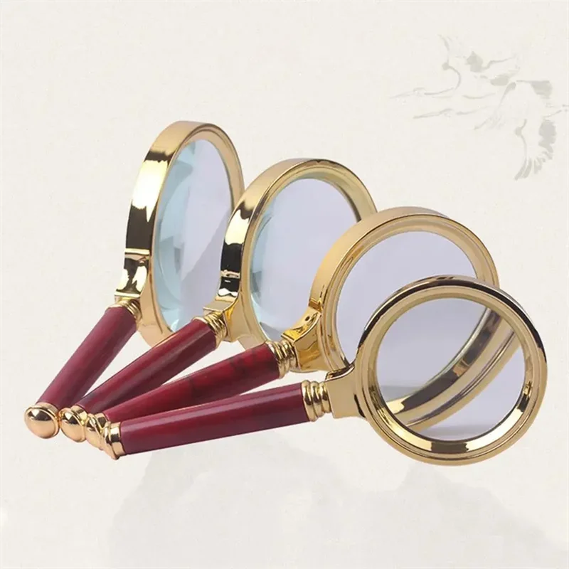 10X Handheld Magnifying Glass Non-Slip Reading Magnifier 60/70/80/90/100mm Jewelry Elderly Reading Lens Microscope Magnifier