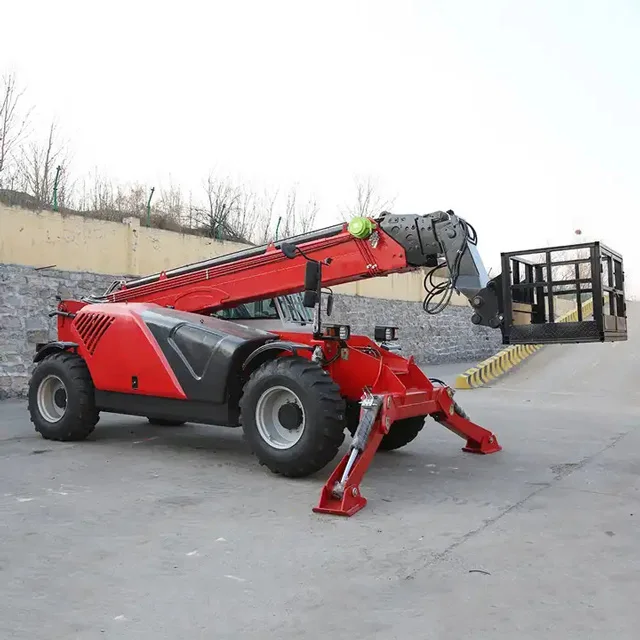 3.5 Ton 7m Rough Terrain 4WD Telescopic Telehandler Boom Forklift with 3 Steering Modes for Agriculture