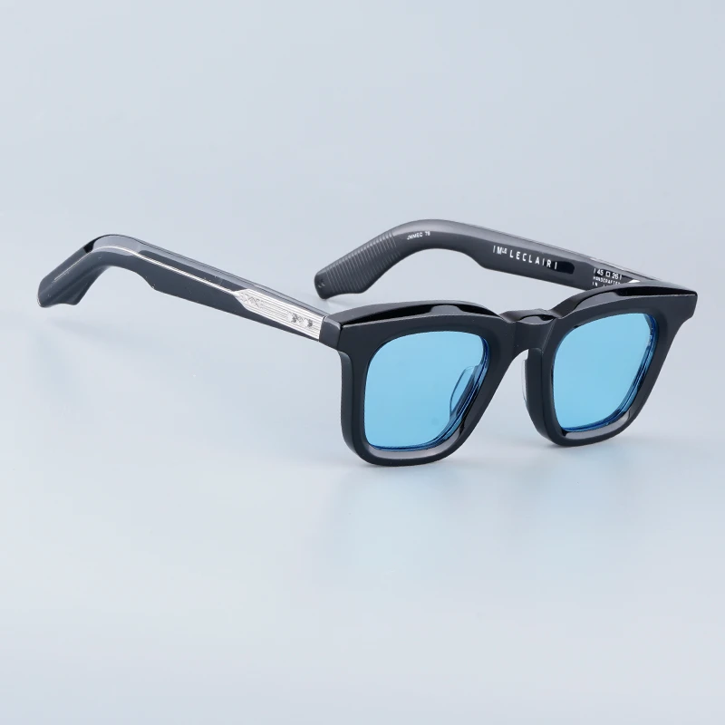 Ins Leclair موضة Cateye خلات النظارات الشمسية Uv400 مصمم اليابان العلامة التجارية سميكة خلات النظارات الكلاسيكية خمر مع حافظة