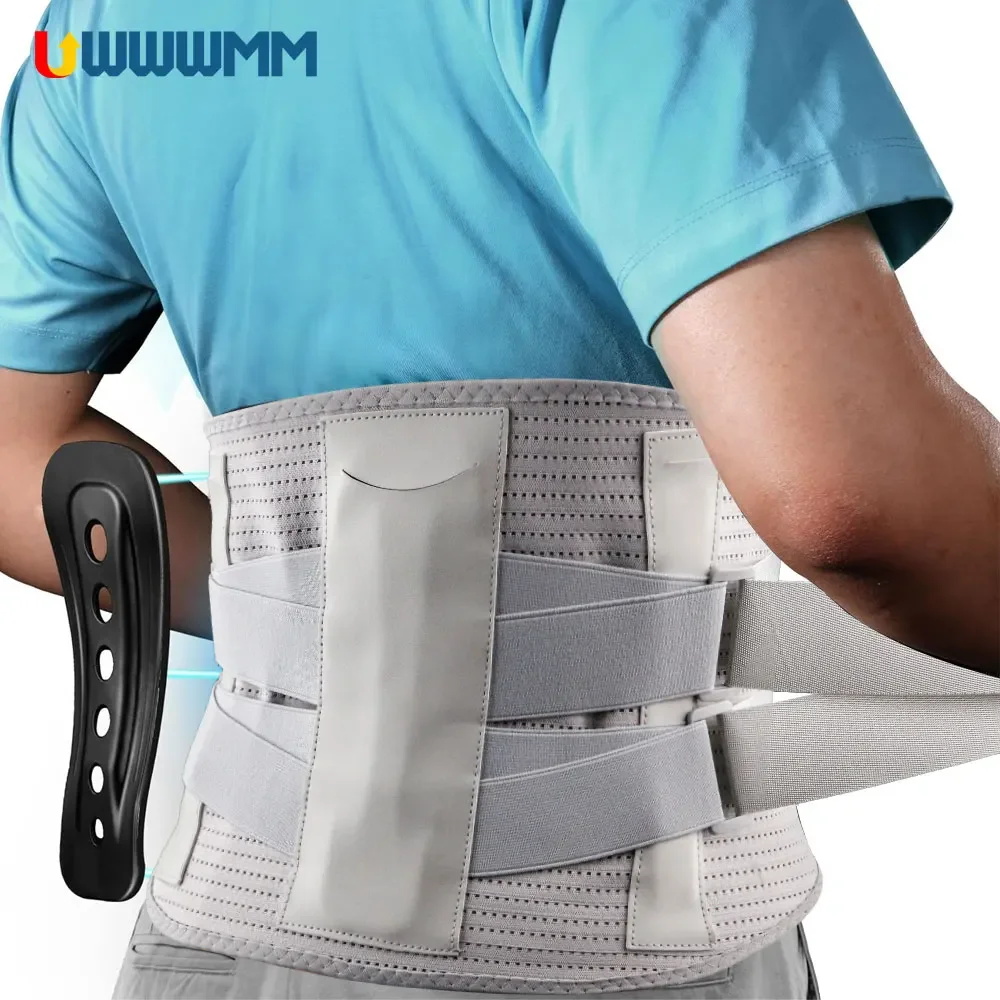 Sports Lower Back Brace for Back Pain Relief Unisex Breathable Lumbar Support Belt with 3 Ergonomic Stays for Work Heavy Lifting