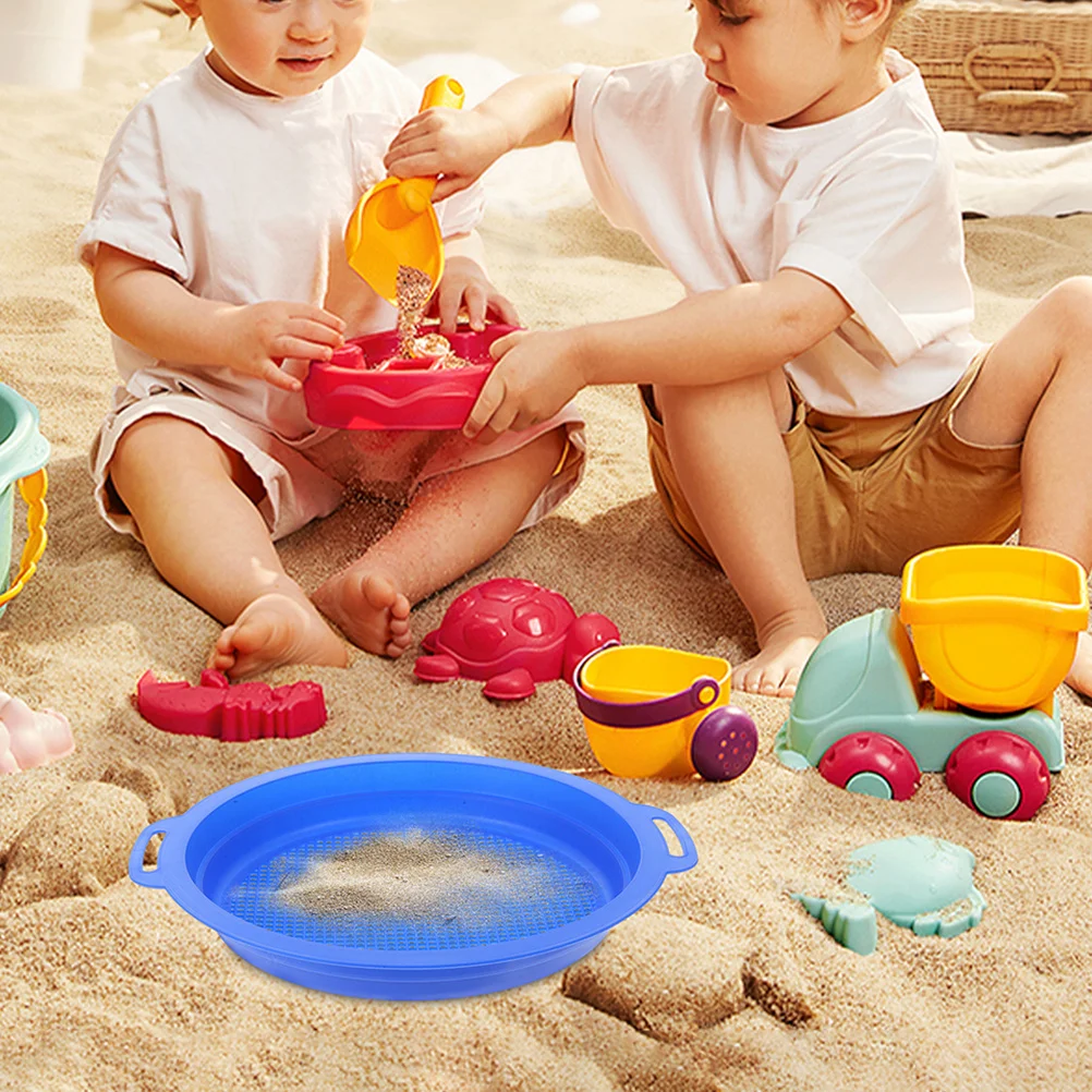 4 قطع من مصفاة رمل الشاطئ المحمولة، مصفاة شبكية بلاستيكية للاستكشاف في الهواء الطلق للأطفال، خفيفة الوزن وسهلة التنظيف #1