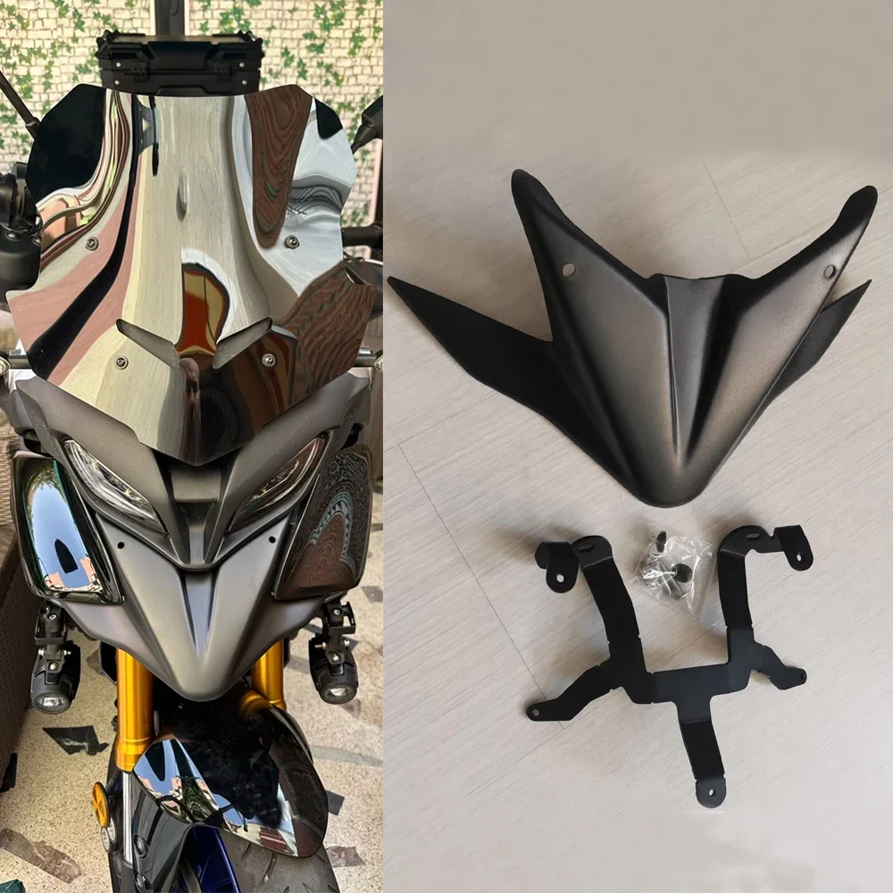 

Для Yamaha MT 09 Tracer 9 GT Beak Nose Cone Удлинитель обтекателя переднего крыла Крышка колеса Мото аксессуары 9GT 2021 2022 2023 Черный