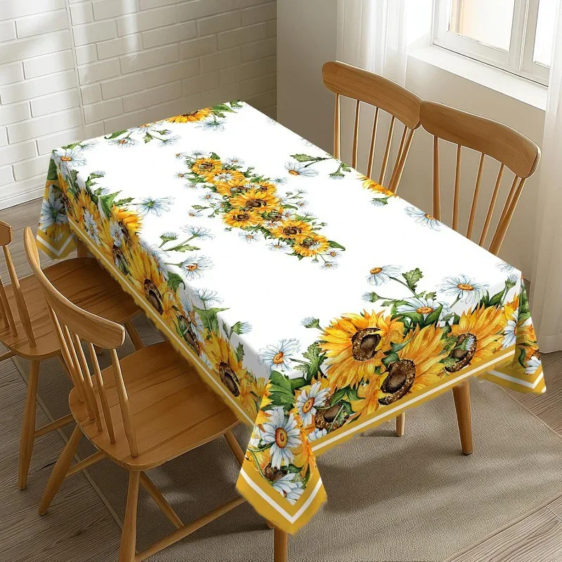 1pc Sunflower Tablecloth Suitable for Summer Bright Party and Outdoor Patio Gathering YZB