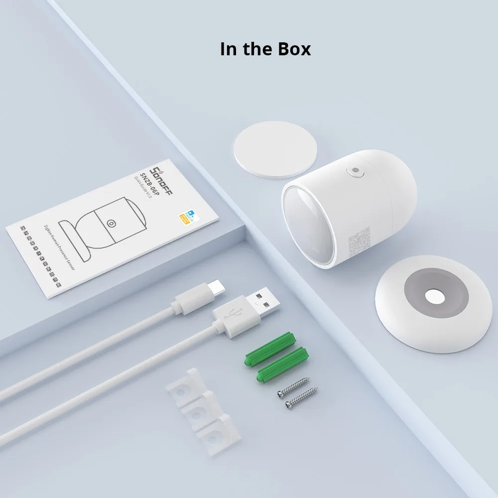 SONOFF-Zigbee Sensor de Pressão Humana SNZB-06P Microondas Radar Detection, Light Sensing, Funciona com Alexa, Smart Home