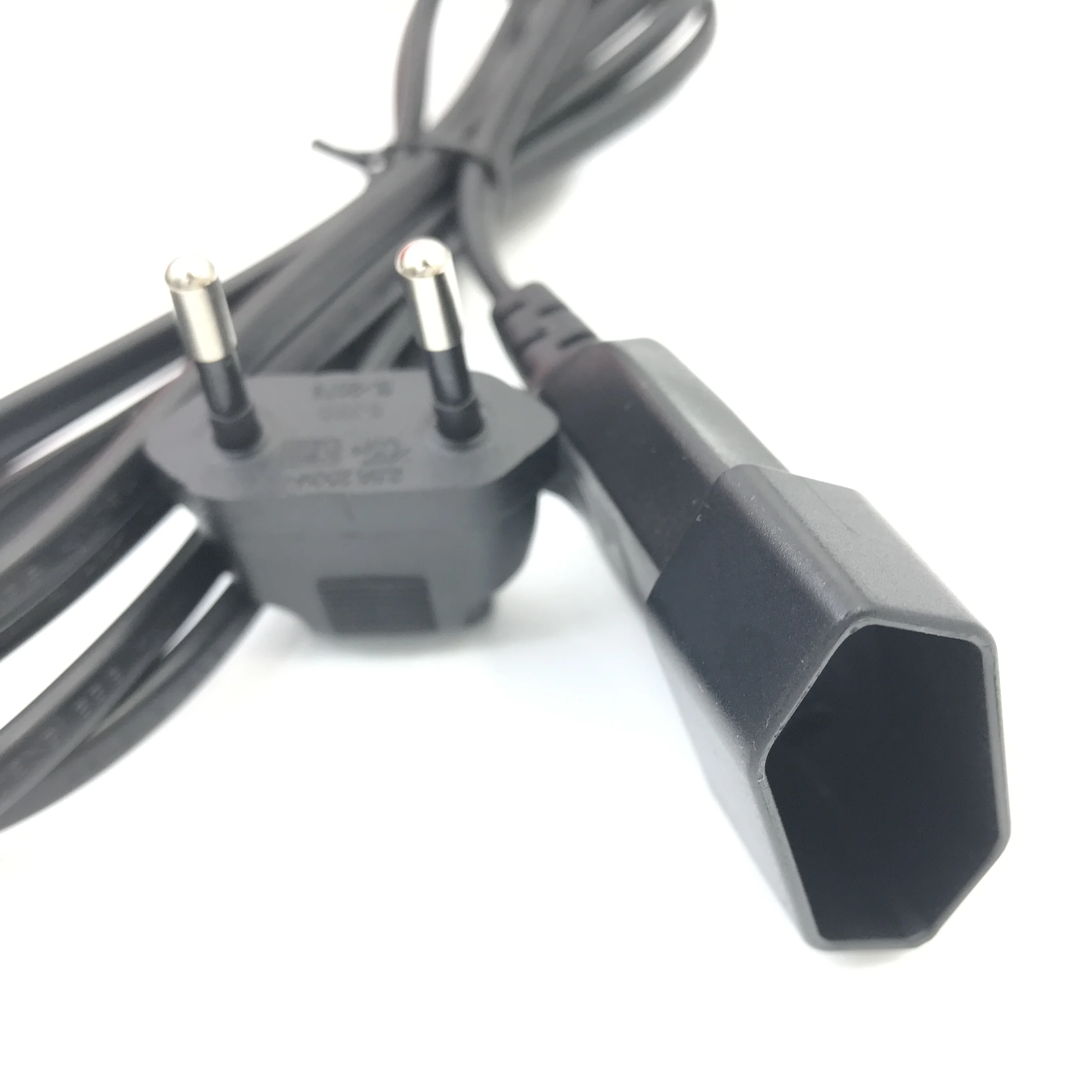 Europea 90 Degree Male Plug To Female Socket Power Extension Cable For PC Computer PDU 0.3m/0.6m/1.8m EU 2Prong Bend Angled Cord