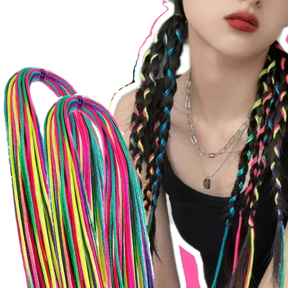 

30pcs Colorful Hair Braids for Girls, 90CM Braiding Strands, DIY Ponytail Braids for Girls, Stylish Hair Accessories for Women