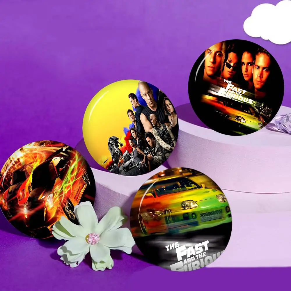 Movie F-Fast n F-Furious 32/44/58MM Customizable Button Pins Cute Funny Creative Badge Jewelry Decor Gifts for Friends