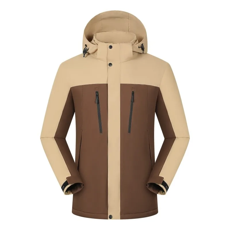 

New Casual Waterproof Windbreaker Raincoat Outerwear Men Autumn Winter Lightweight Outdoor Snow Coat Hiking Hooded Jacket