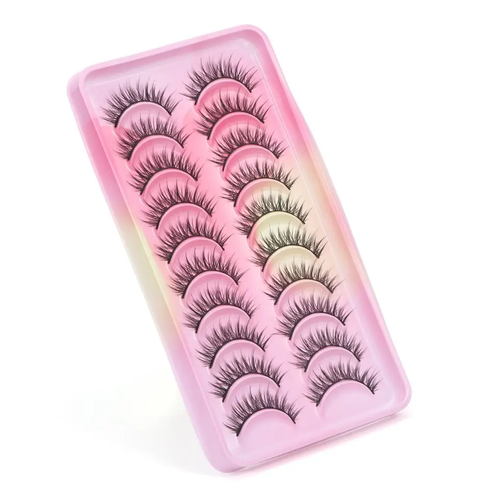 Beauty 3D Silk Fiber False Eyelashes Thick Cross Messy Eye Extension Tools Handmade Natural Makeup Voluminous Lashes