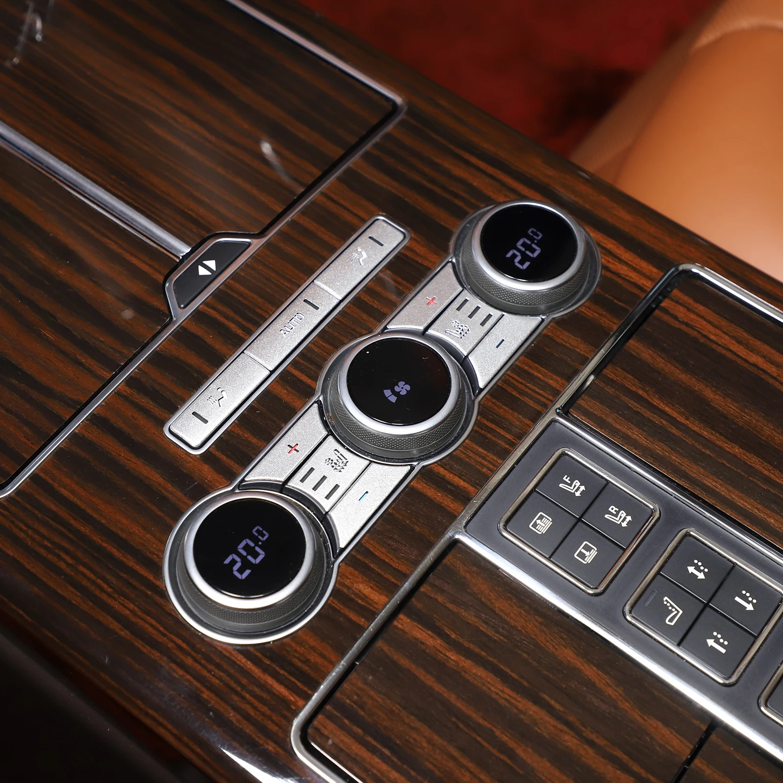 Accessoires intérieurs de voiture pour Land Rover Range Rover Vogue L405 2013-17, autocollant de garniture de bouton de climatisation arrière en alliage d'aluminium