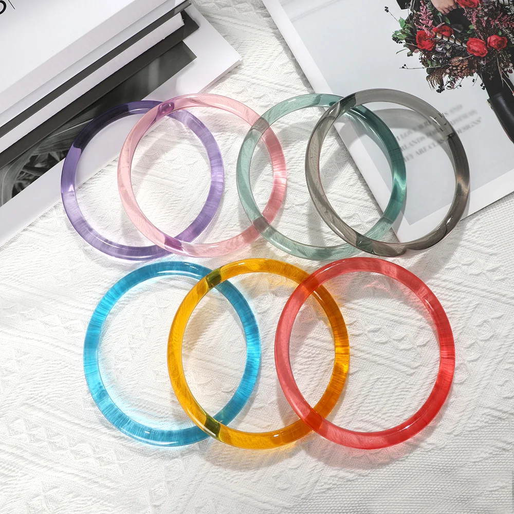 1Pcs Acrylic Round Bag Handle Transparent Colored Purse Frames Clasp Handbag Sewing Brackets Handles Bag Accessories 9/10/12.5cm