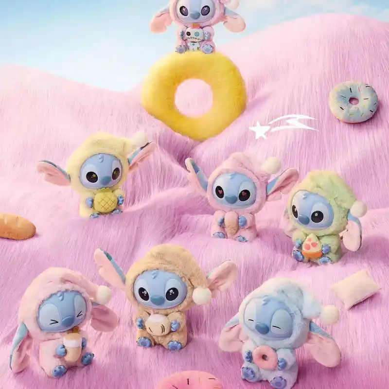 Genuine Miniso Large Sizeminiso Stitch Animals Party Series Blind Box Toys Cute Mysterious Box Flocking Fluffy Dolls Decor Gift