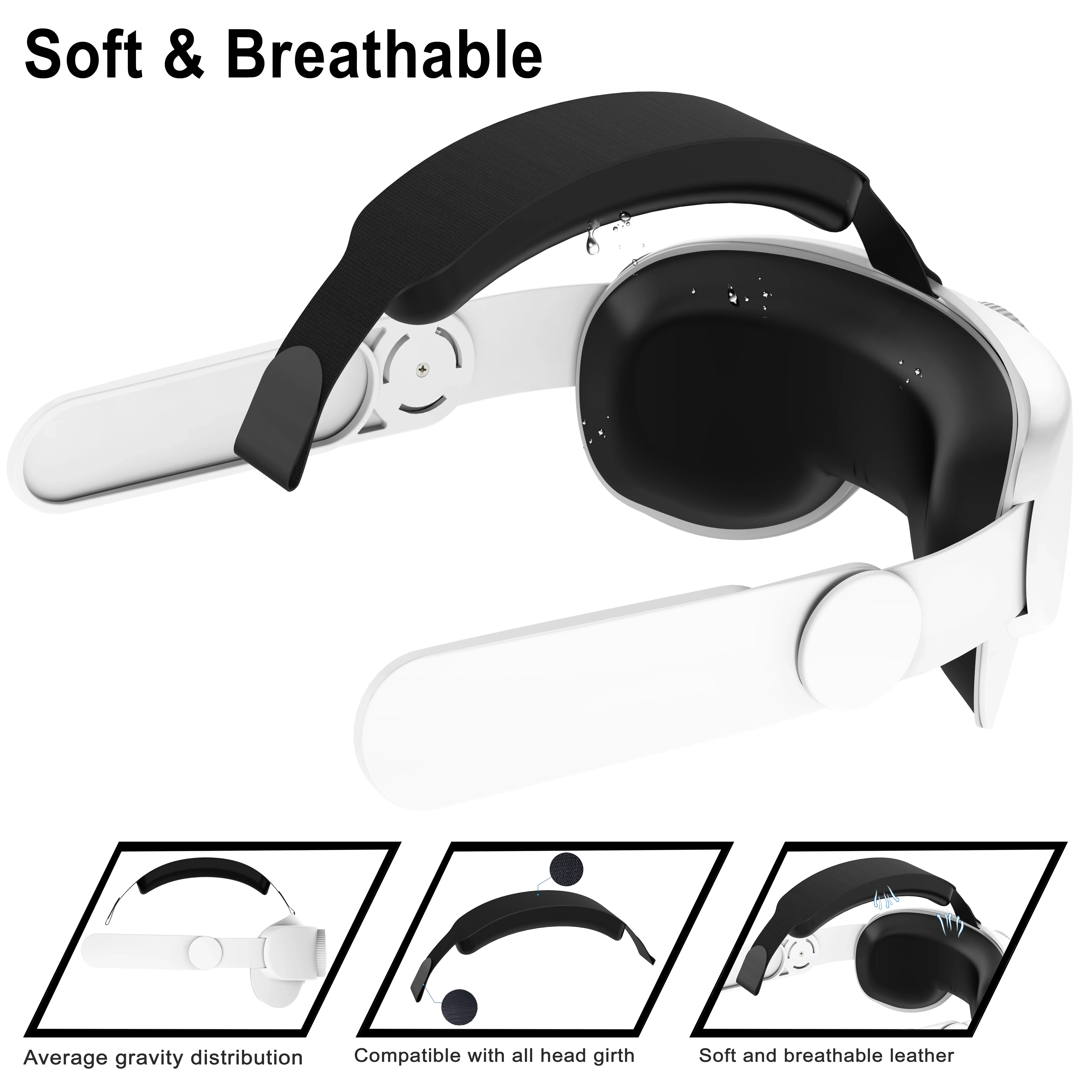 Elite Strap Component Adjustable Head Strap Fits Meta Quest 2 Oculus Quest 2 VR Headset Comfort Balance Support Repair Parts