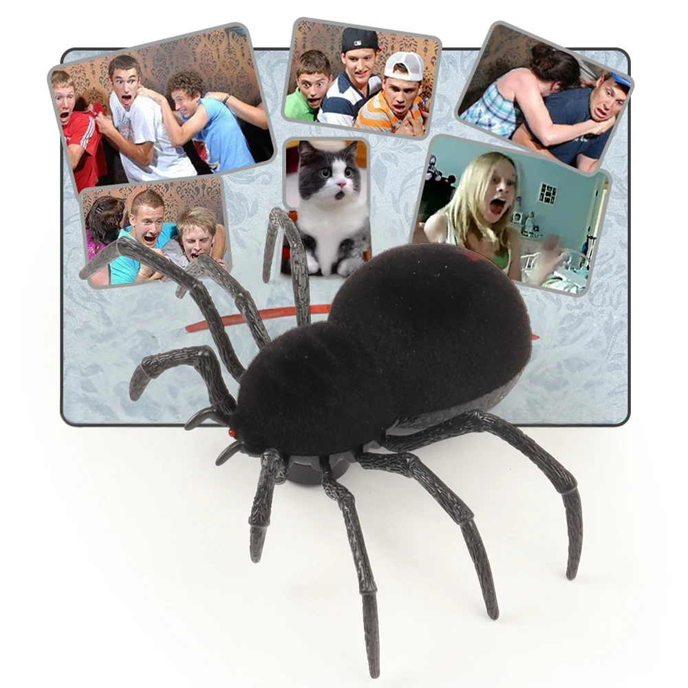 Crawling 2.4g RC Child Gift Remote Control Scary Creepy Soft Plush Infrared RC Tarantula Toy