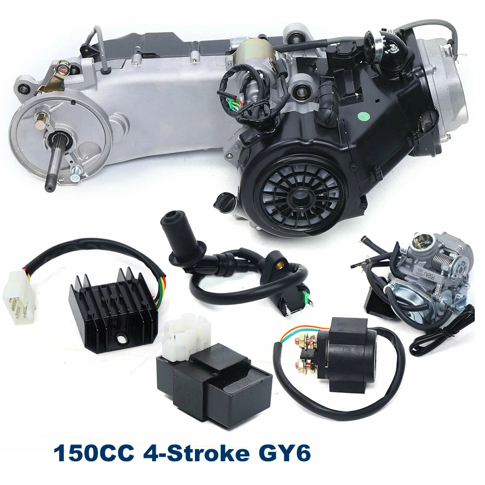 150CC 4 Stroke Long Case Complete Engine GY6 Single Cylinder for Scooter ATV Go Kart CVT Engine