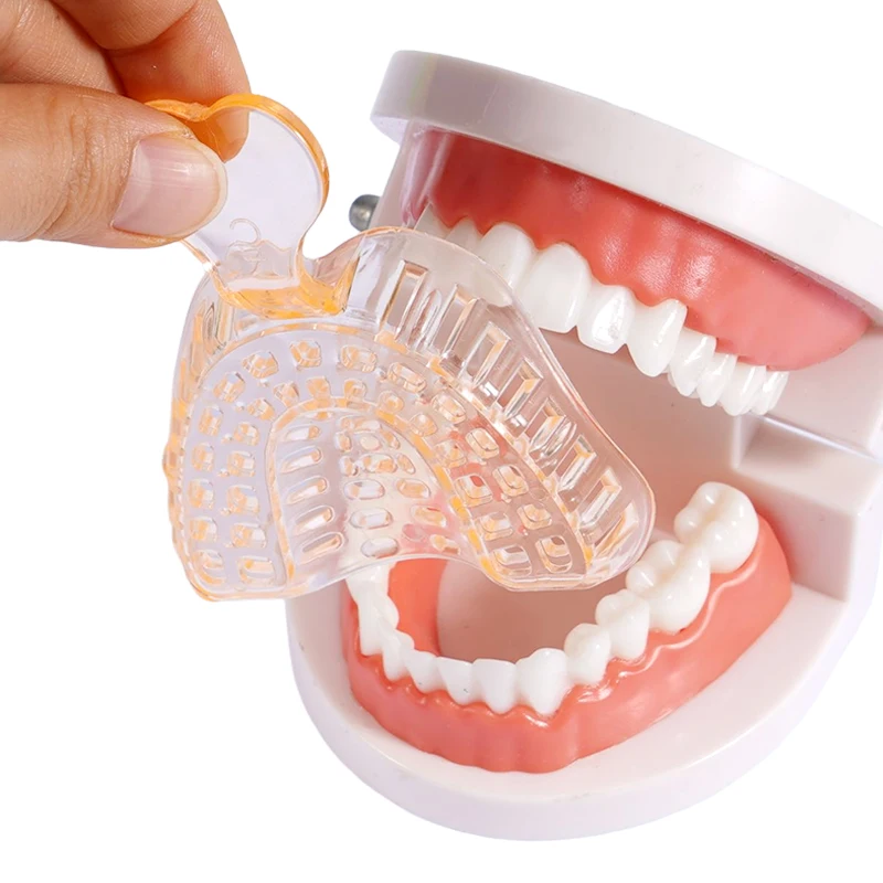 Dental Impression Trays Plastic Teeth Holder Trays Tools Autoclavable for Childrens Adults Small Middle Large