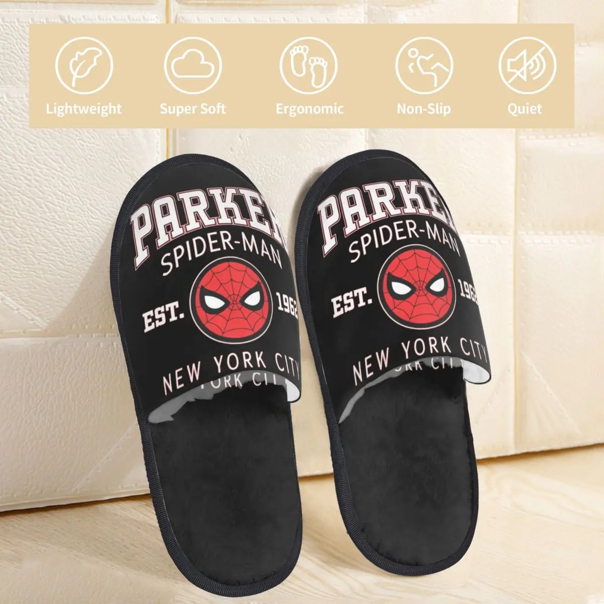 Spider Man Spider-Man Bedroom Slippers with Memory Foam Slipper Gift for Unisex House Shoes with Anti-Skid Sole