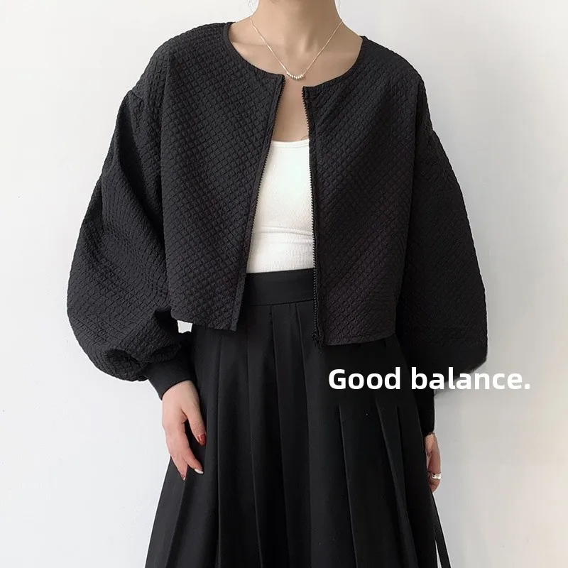 Faionable ort Bubble Sve Jaet Damen-Mantel, lässig, SLE, hohe Taille, PE-Baumwolle, 00 % rund, mit Reißverschluss