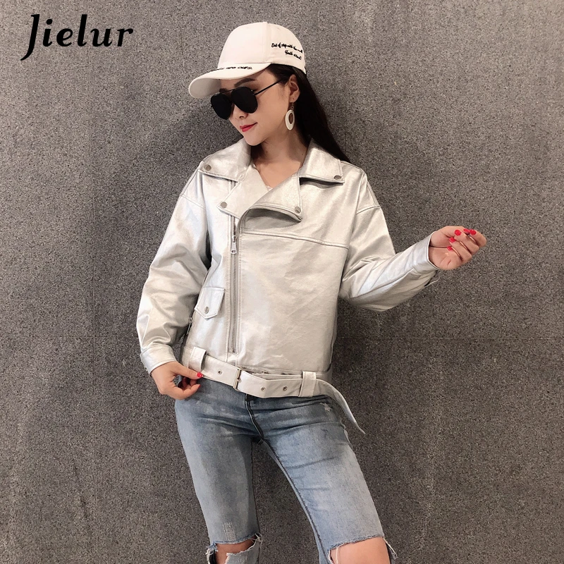 Autumn New Women Leather Jacket Soft PU Cool Solid Color Winter Coat Femme Short Zipper Long Sleeve Jacket M-L